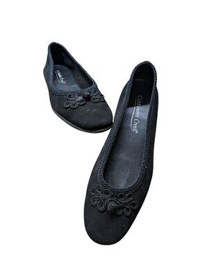 Coldwater Creek Black Single Knot Detail Womens Flats Size 8 Comfortable